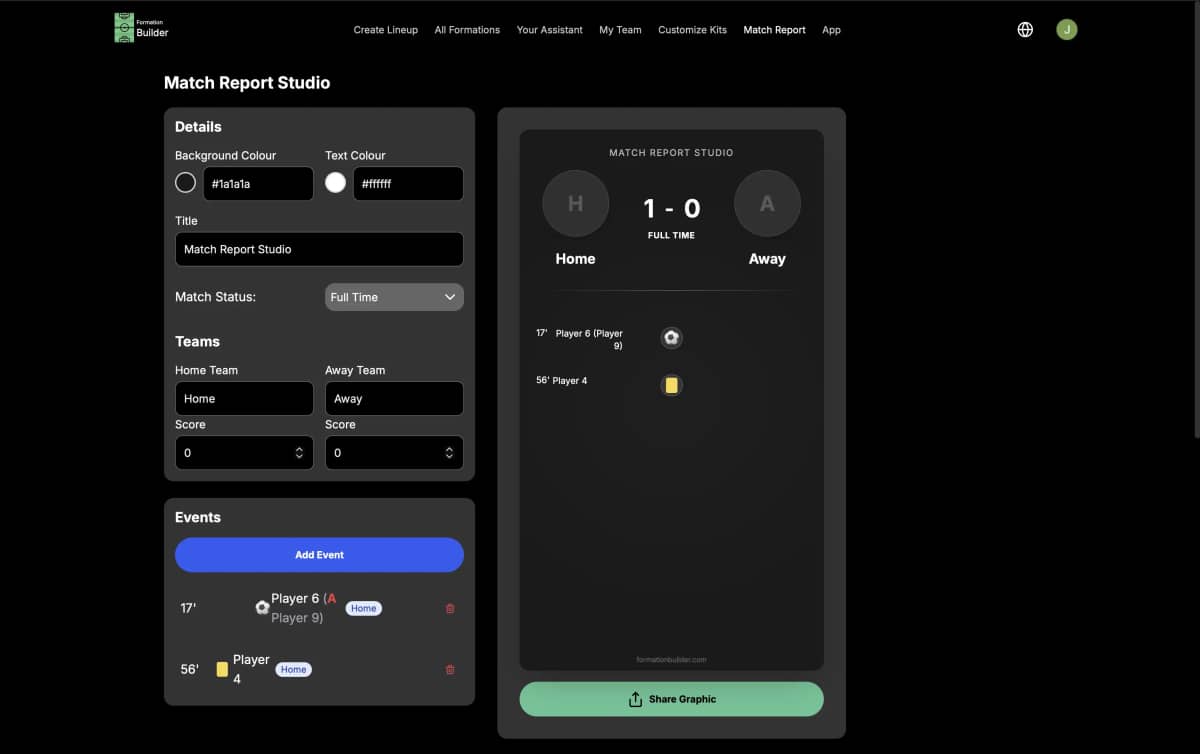 Create Professional Match Reports
